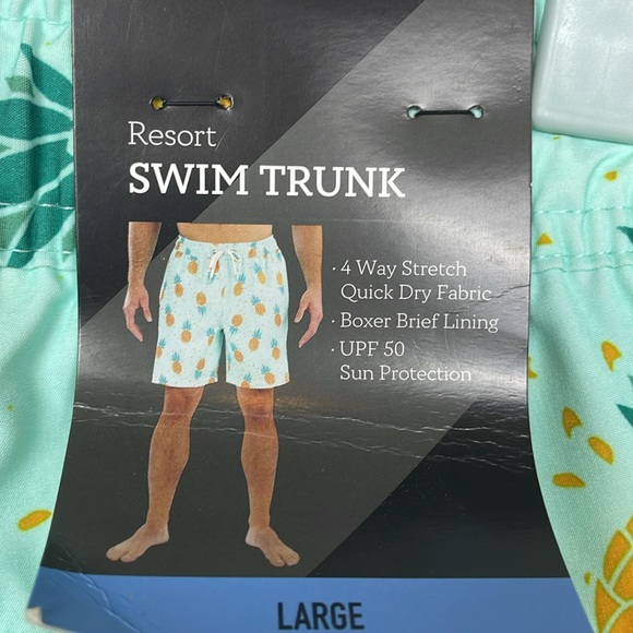 🍍 New Member’s Mark Resort Pineapple Print Swimming Trunks Men’s Size L - Picture 8 of 9